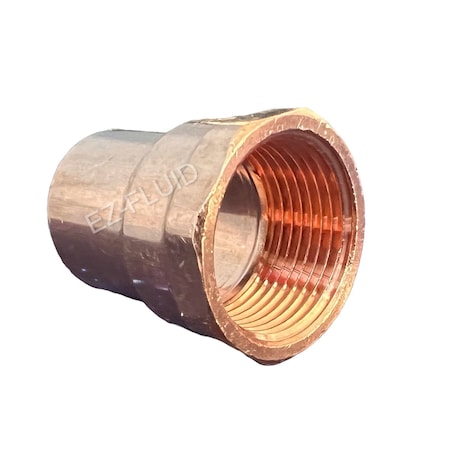 Ez-Fluid 1/2 FTG x F FEMALE ADAPTER COPPER EZCF21